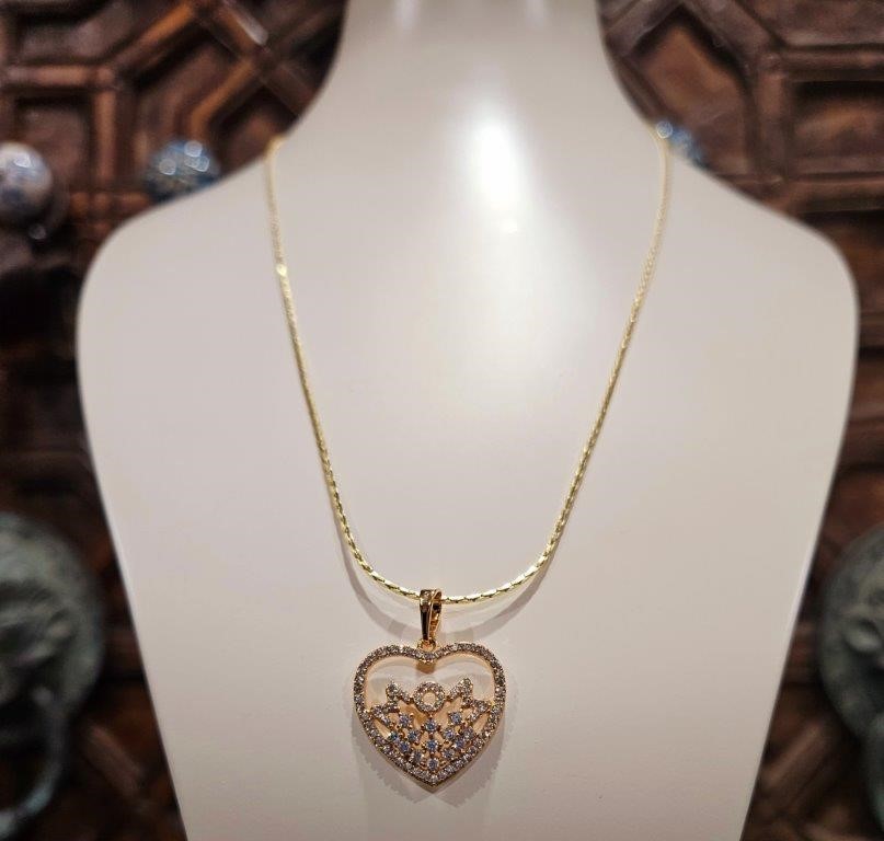 Set Italy 14k Yellow Gold Filled Chain and Pendant stamped-Quality