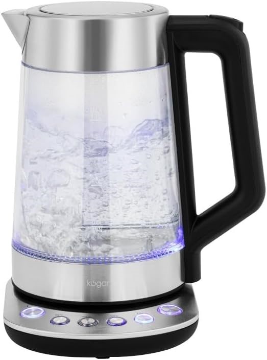 Kogan 1.7L Double Wall Glass Smart Kettle (Stainless Steel)