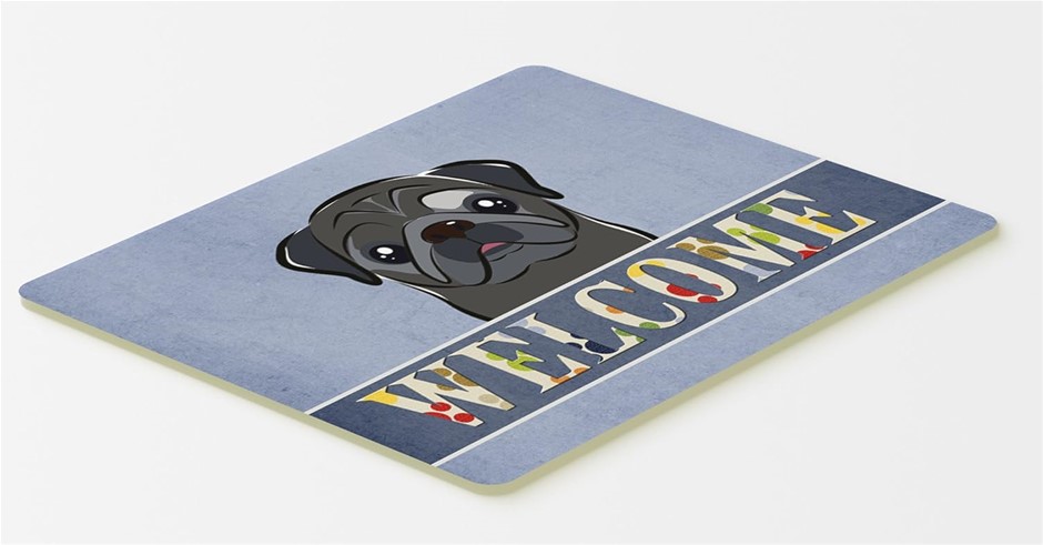 CAROLINE'S TREASURES Pug Welcome Kitchen or Bath Mat, 20 by 30".