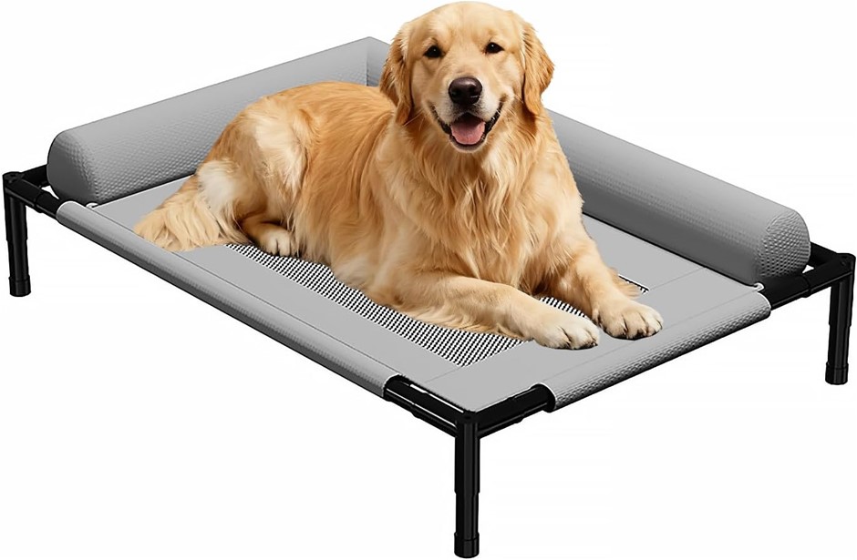 ZIVEPEOD Elevated Dog Bed for Medium Dogs, Raised Cooling Cot with Breathab