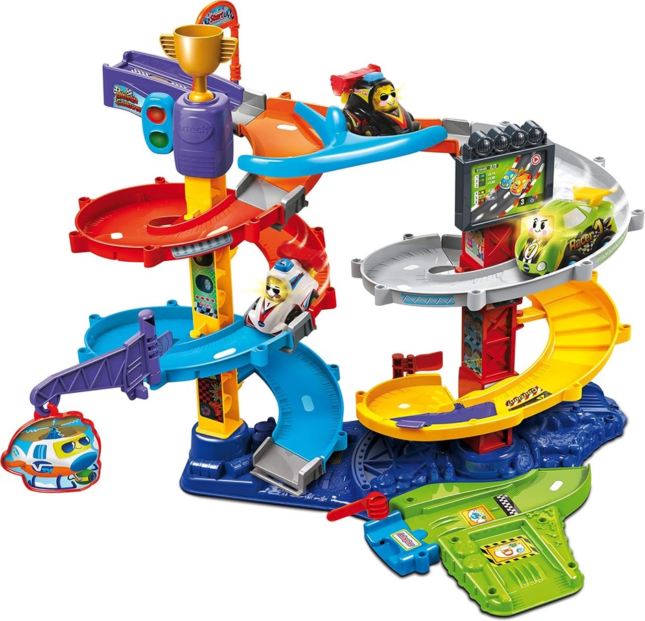 V-TECH Toot-Drivers Twist & Race Tower, Racing Cars for Boys & Girls, Car T