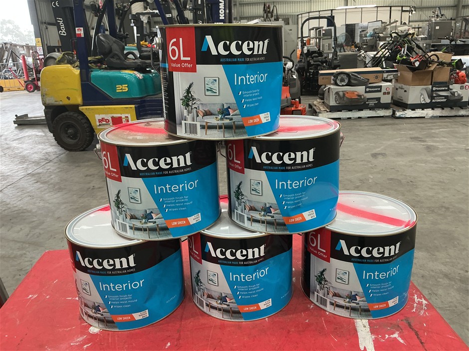 6 x Assorted 6Lt Tins of Paint