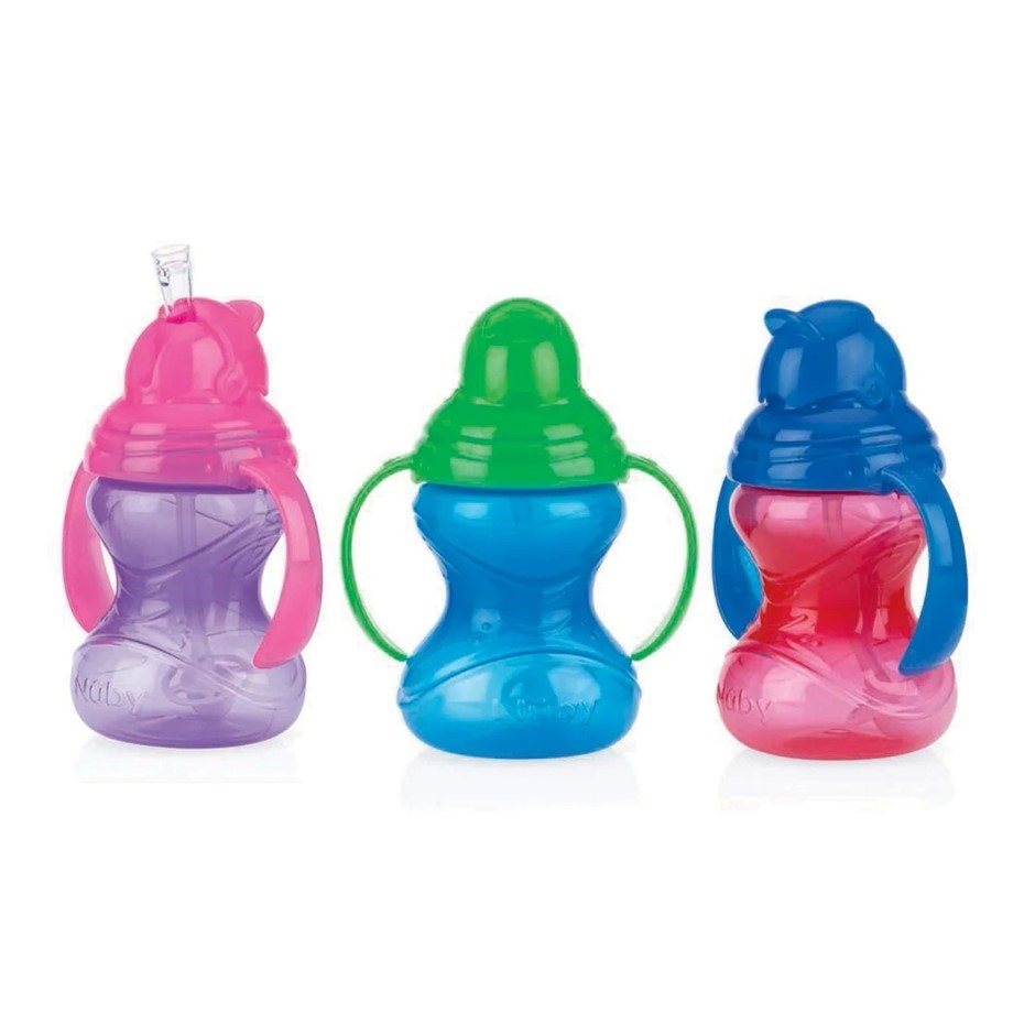 24 x Nuby Twin Handle Clik-It Flip-It with Weighted Straw. RRP: $190.  Buye