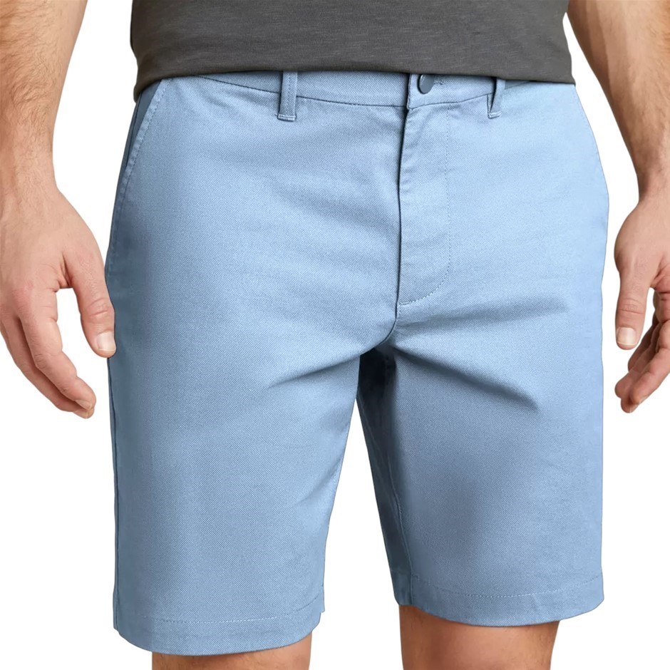 ENGLISH LAUNDRY Men's Flat Front Short, Size 40, 98% Cotton, Light Blue.