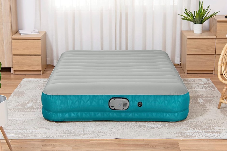 BESTWAY AlwayzAire Fortech Air Mattress Queen with Rechargeable Dual Pump,
