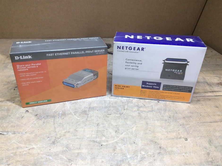 D-Link DP-301P+ Ethernet Parallel Server + Netgear PS101 Mini Print