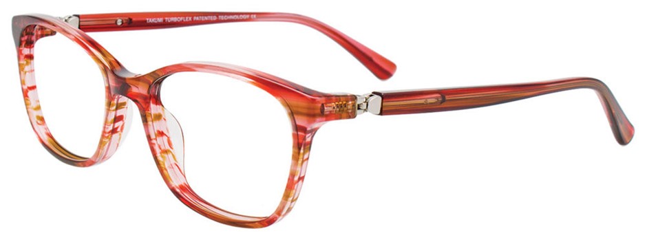 TAKUMI TurboFlex MP47 Eyeglasses Frames, 47-15-125, Red Marbled (030), TK11