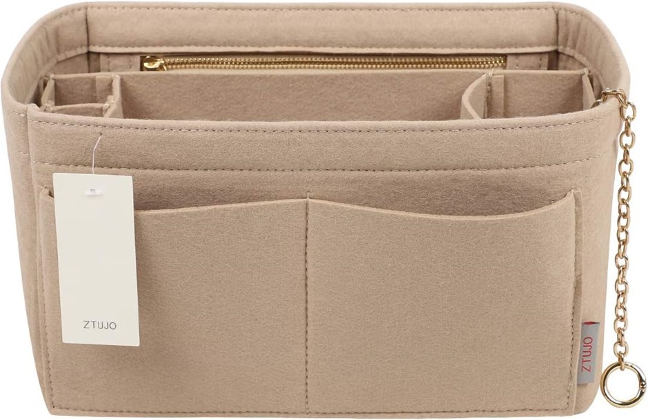 ZTUJO Purse Organizer with Zipper and Sewn Bottom Insert, Fit Speedy Neverf