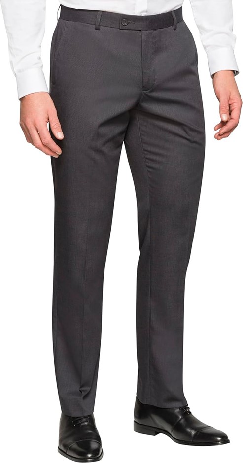 VAN HEUSEN Men's Nailhead Trouser Formal Trouser, Size 112 ST, Charcoal. RR