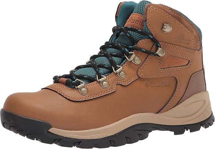 Columbia Women's Newton Ridge Plus Hiking Shoe, Elk, River Blue, 10.5 Wide