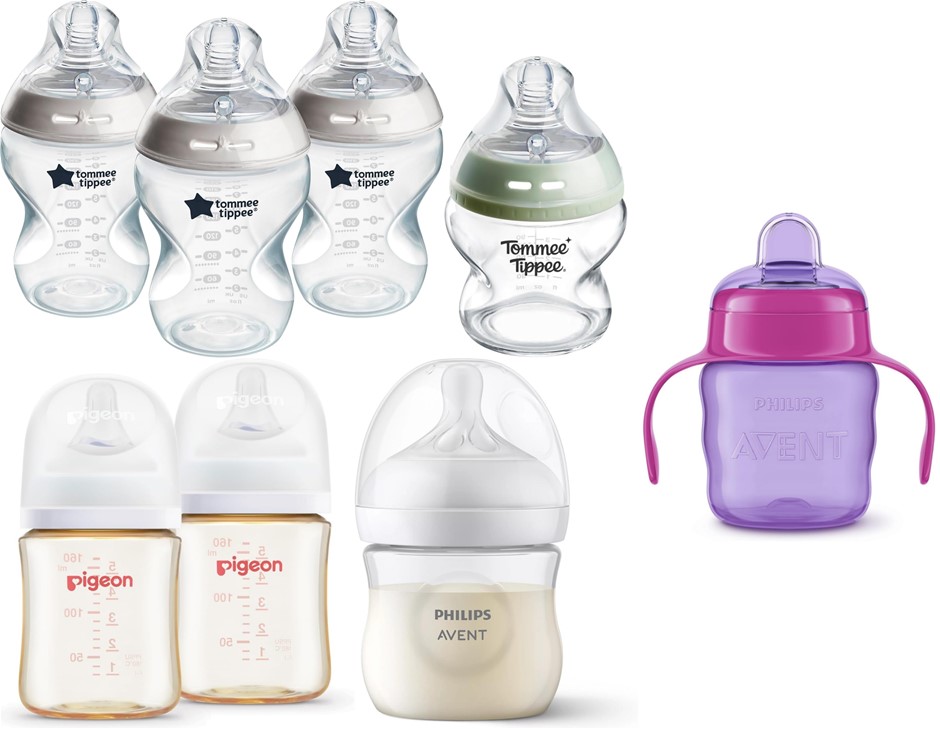 BABY BUNDLE: PHILIPS AVENT Sippy Cup Spout 200 ml, SOFTOUCH PPSU Nursing Bo
