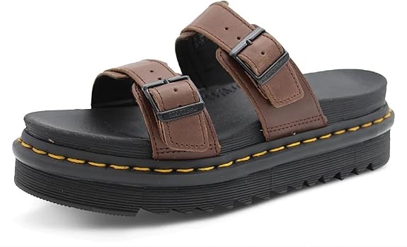 DR. MARTENS Unisex Myles Slide Sandal, UK 4/US M5W6/EU37, Dark Brown Brando