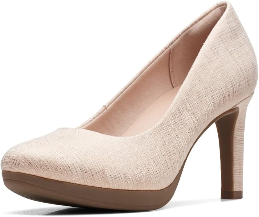 CLARKS Women's Ambyr Joy Pump, Sand Metallic, UK7.5/US10M, Sand Metallic.
