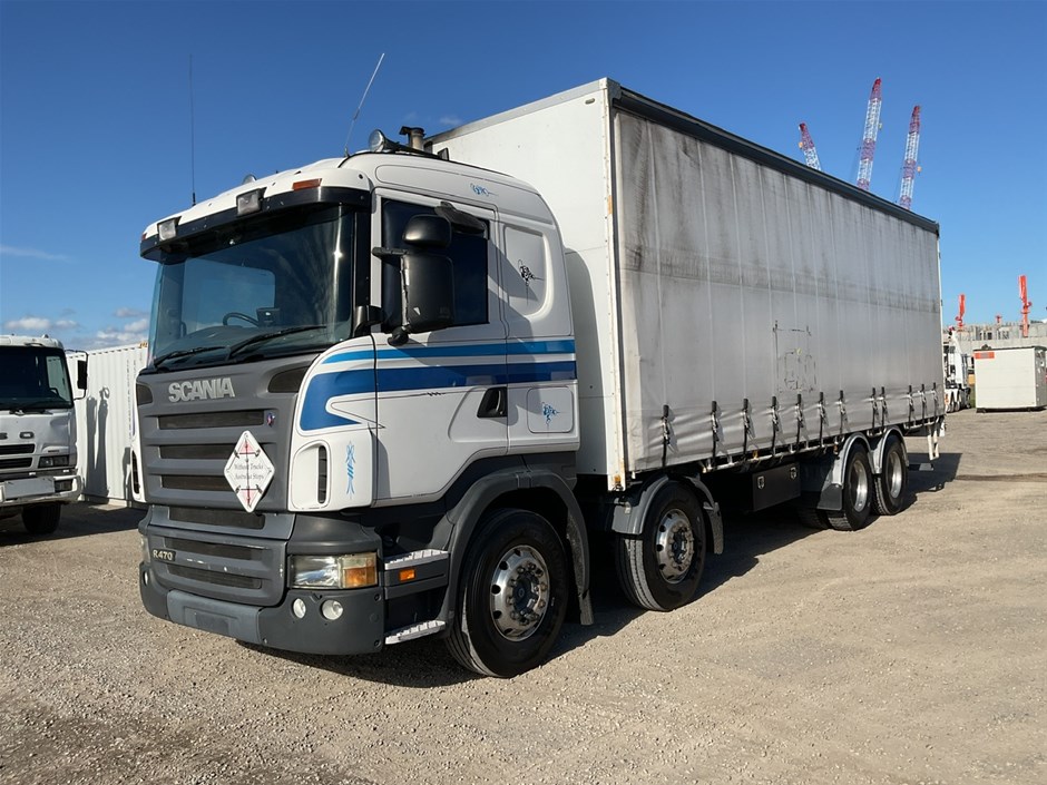 <p>2007 Scania R470 8 x 4 Curtainsider Rigid Truck</p>