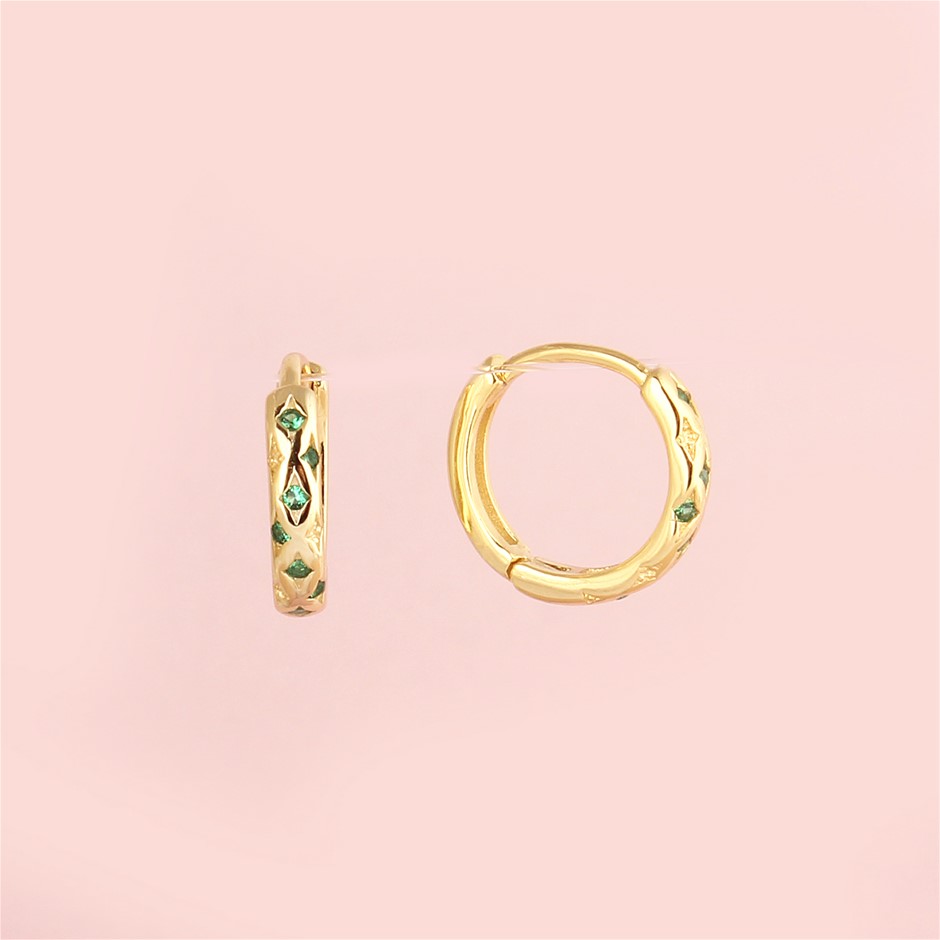 Dainty Huggie Hoop 925 Sterling Silver Earrings-  18K Gold Plated