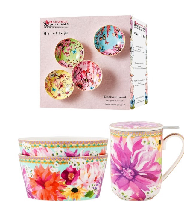 Bundle of Maxwell & Williams Homewares: 1 x Dahlia Daze lidded mug with inf