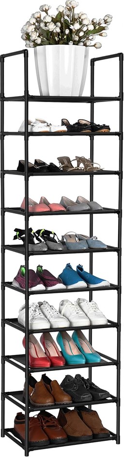 FIDUCIAL HOME 10 Tiers Shoe Rack 20-25 Pairs Sturdy Shoe Shelf.