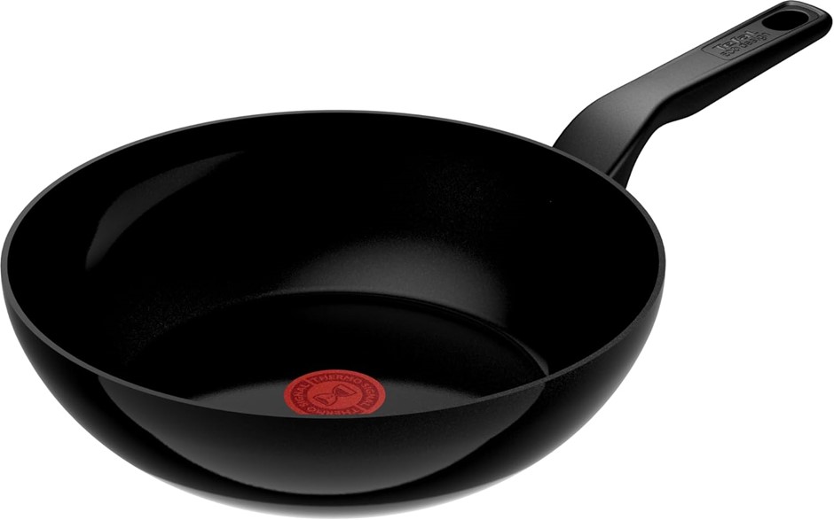 TEFAL Renew Black Induction Ceramic Wok 28cm, Non-Stick, All Cooktops