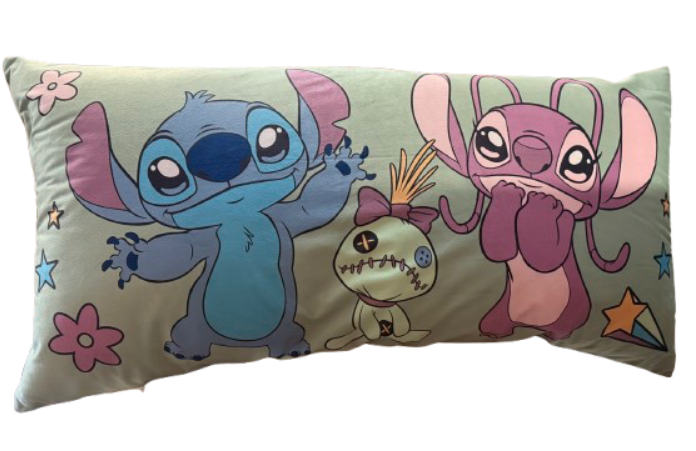 Disney Stitch Body Pillow 18" x 36". NB: minor use, not in original packagi