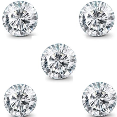 0.08 carat white round 5 diamonds