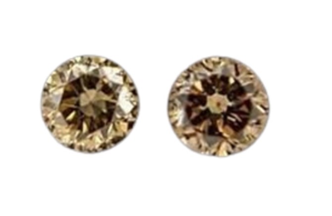 0.02 TCW Western Australian Champagne 2 Round Diamond Certified in a Box