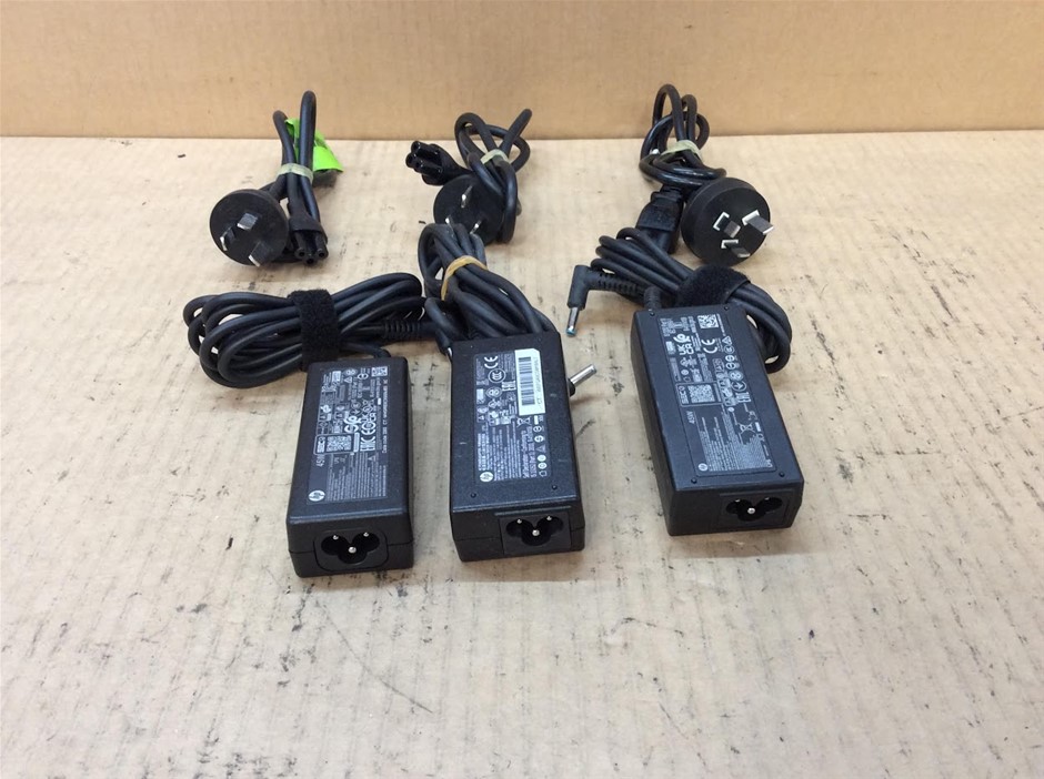 HP 45W Small Blue Tip Laptop AC Adapter (Lot of 3)