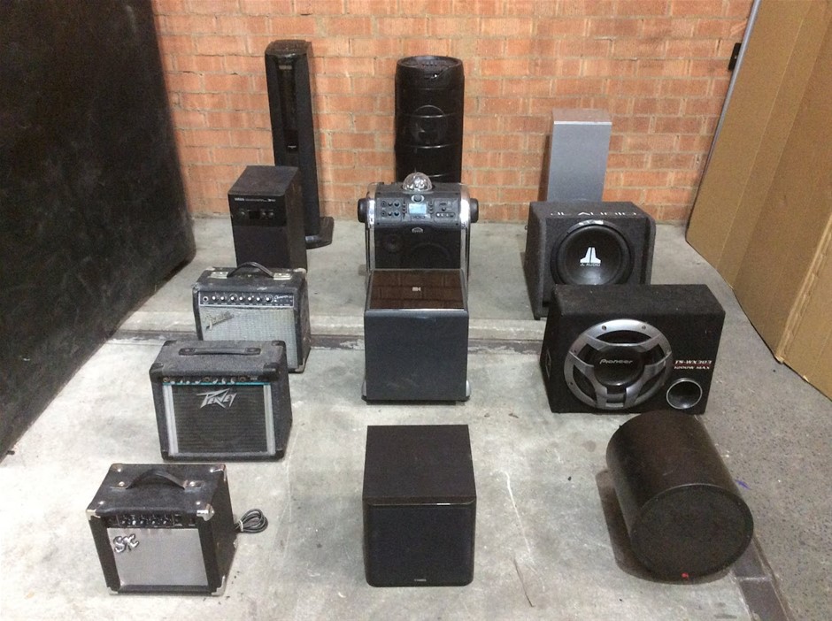 Mixed Brand Speakers, Subwoofers And Guitar Amplifiers