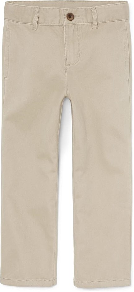 2 x THE CHILDREN'S PLACE Boys Stretch Chino Pants, Size 5, Sandwash, 301546