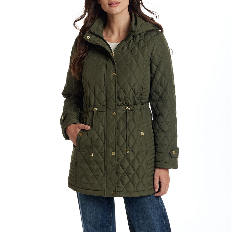 WEATHERPROOF Women's Quilted Jacket, Size M, Dusty Olive. Buyers Note - Di