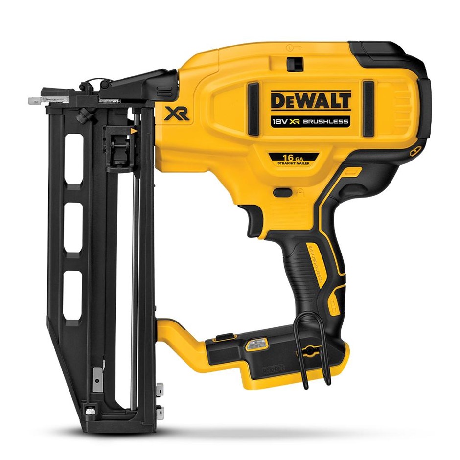 DeWALT 18V XR Li-ion Cordless Brushless Straight 16GA Finish Nailer - Skin