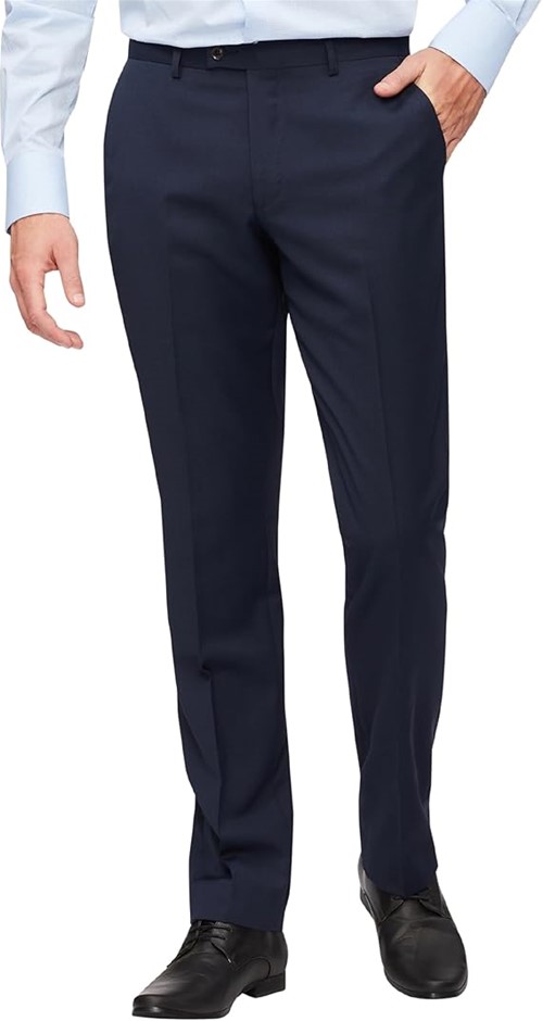 VAN HEUSEN Men's Tailored Fit Wool Nailhead Suit Pant, Size 80 Reg, Navy (B