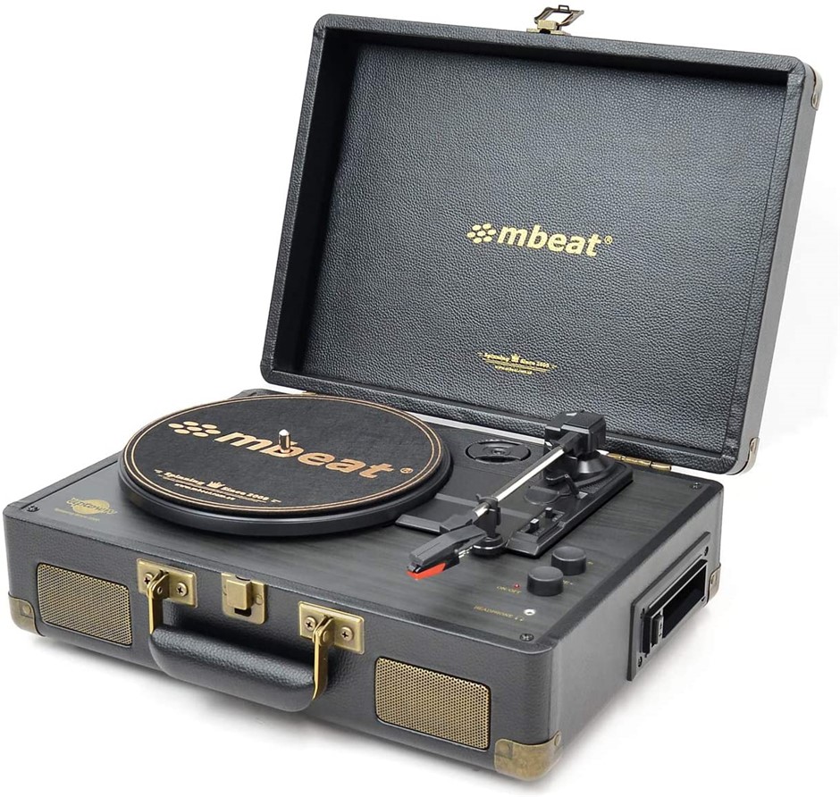 MBEAT Uptown Retro Briefcase turntable with Cassette Player Bluetooth Strea