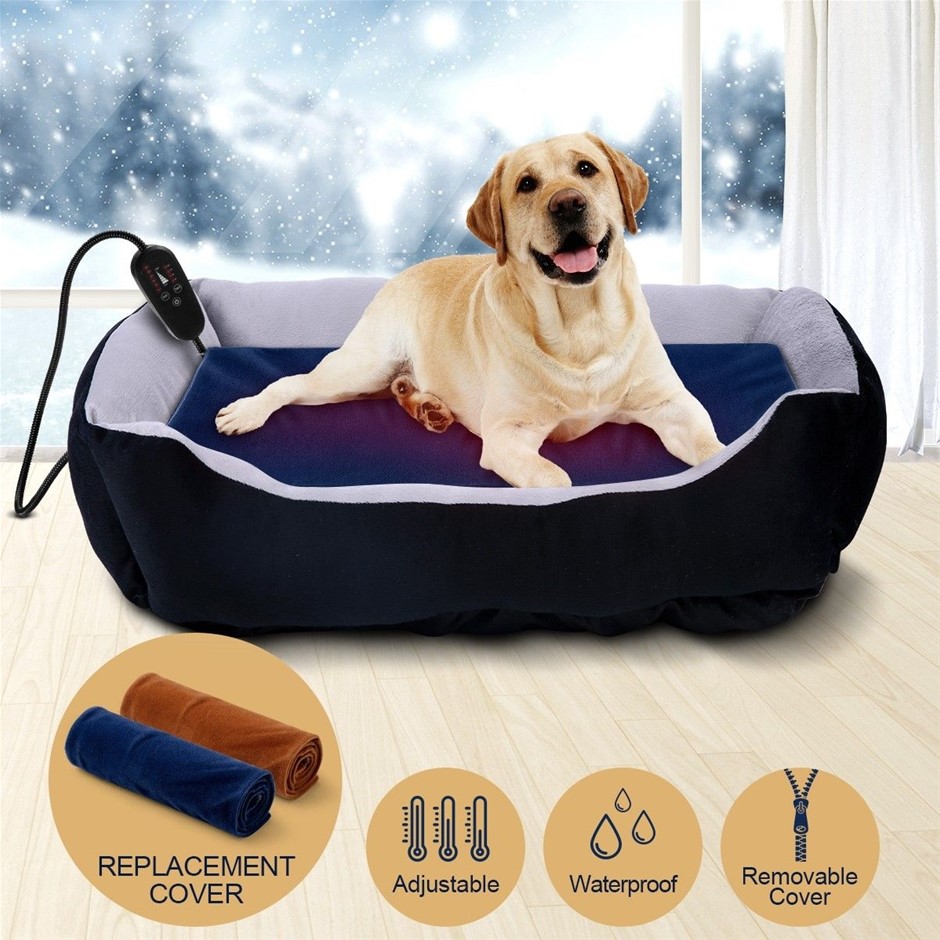 Heated Dog Pad Pet Cat Doggy Heating Bed Puppy Electric Heater Mat 75x45cm