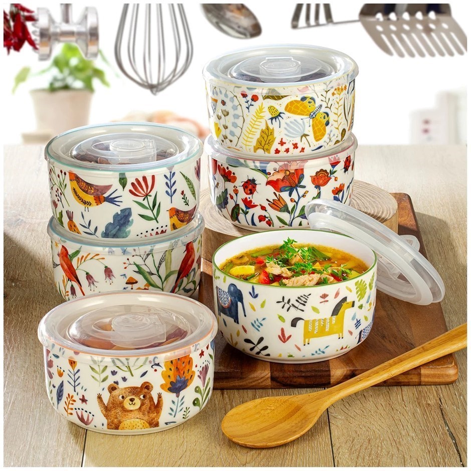 SIGNATURE 6pc Microwaveable Bowls w/ Lids.