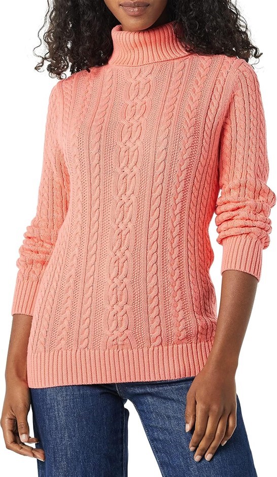 AMAZON ESSENTIALS Women's Fisherman Cable Turtleneck Sweater, Size 2XL, Cor