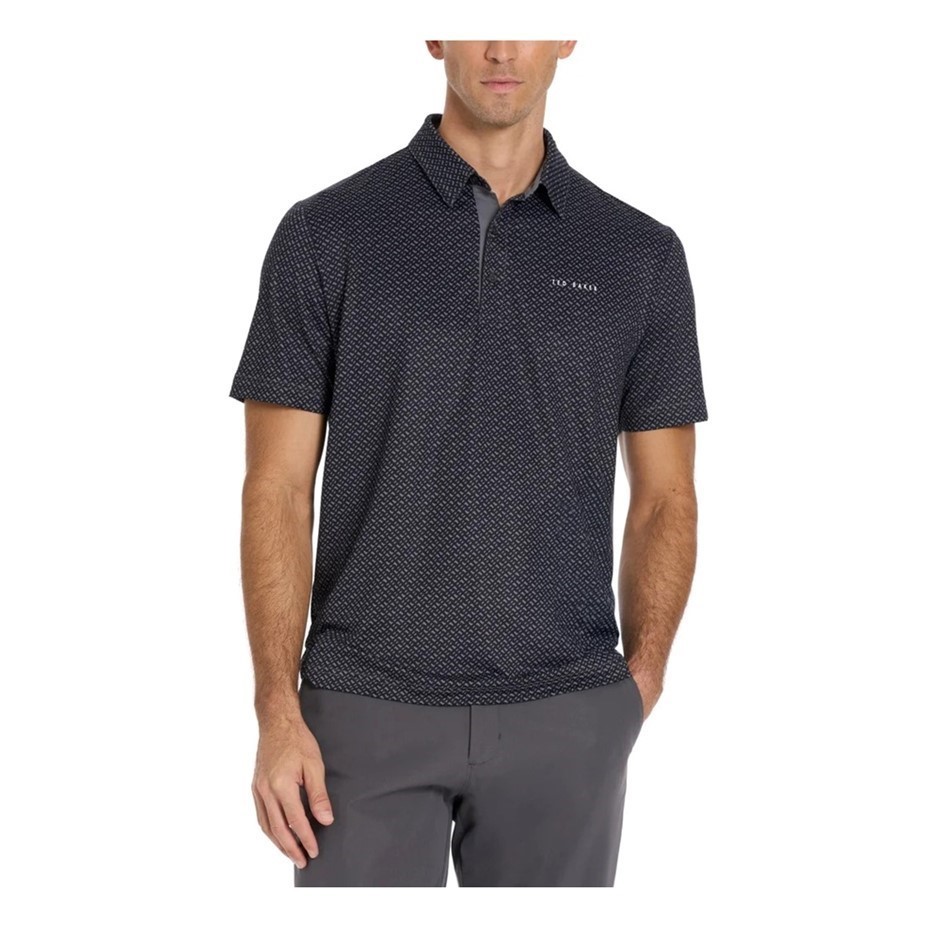 TED BAKER Men's Golf Polo, Size L, Wicking & Quick Dry, Black. Buyers Note