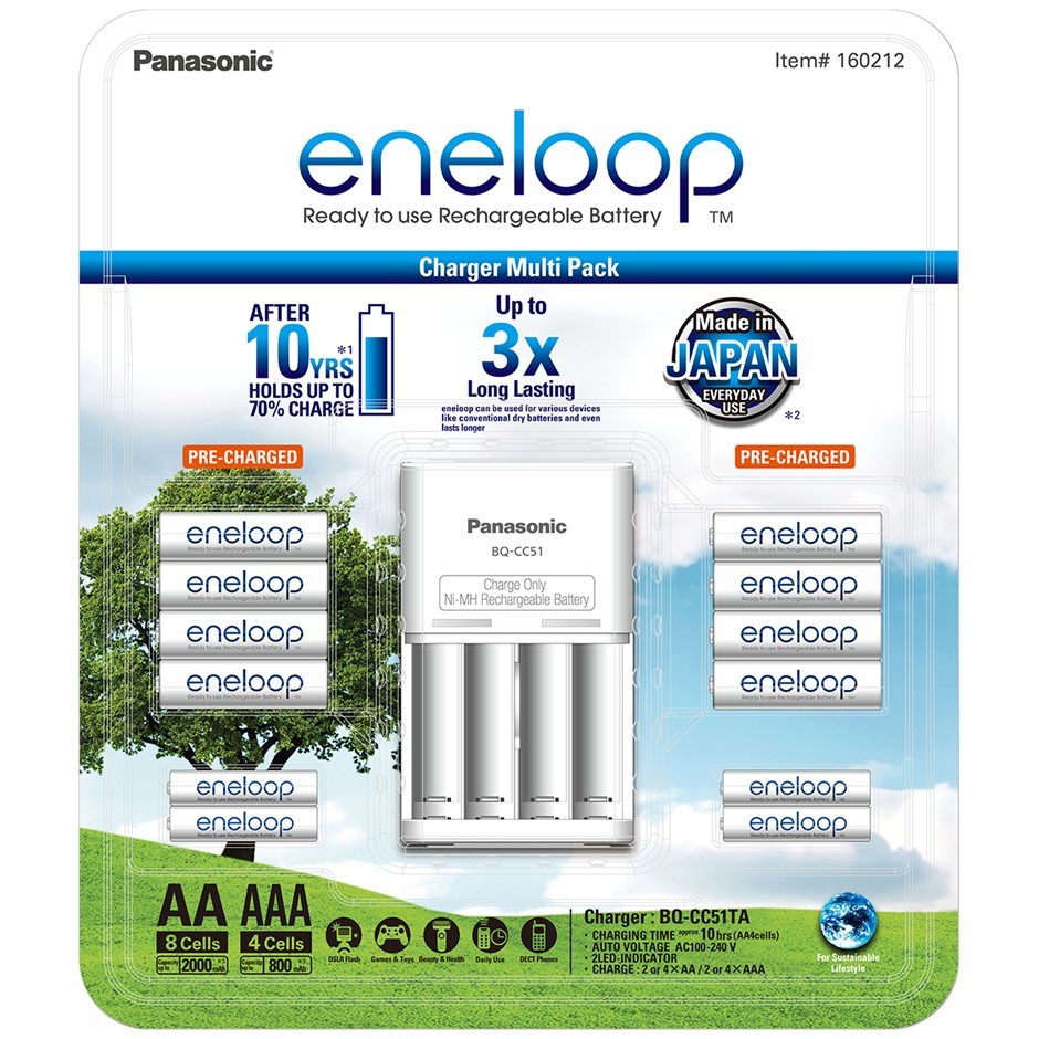 2 x PANASONIC Eneloop Rechargeable Battery Pack. NB: Damaged packaging & 11