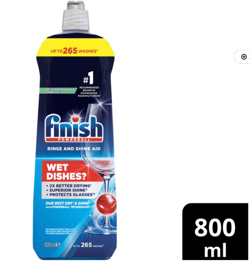 3 x FINISH Rinse & Shine Aid, 800mL.