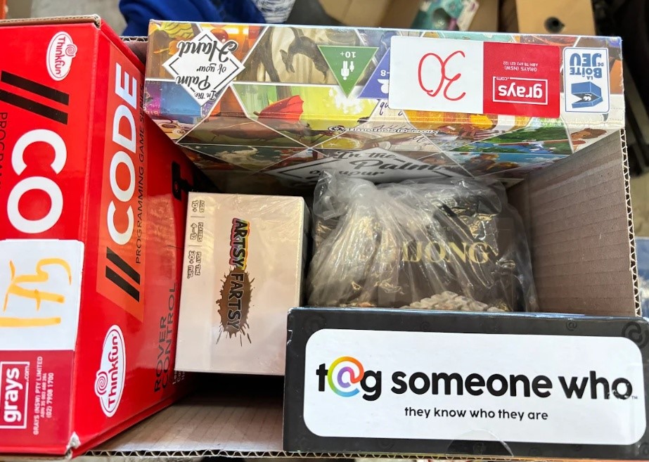1 Box of Assorted Card/Board GamesMajong, Rover Control Coding, tag someone