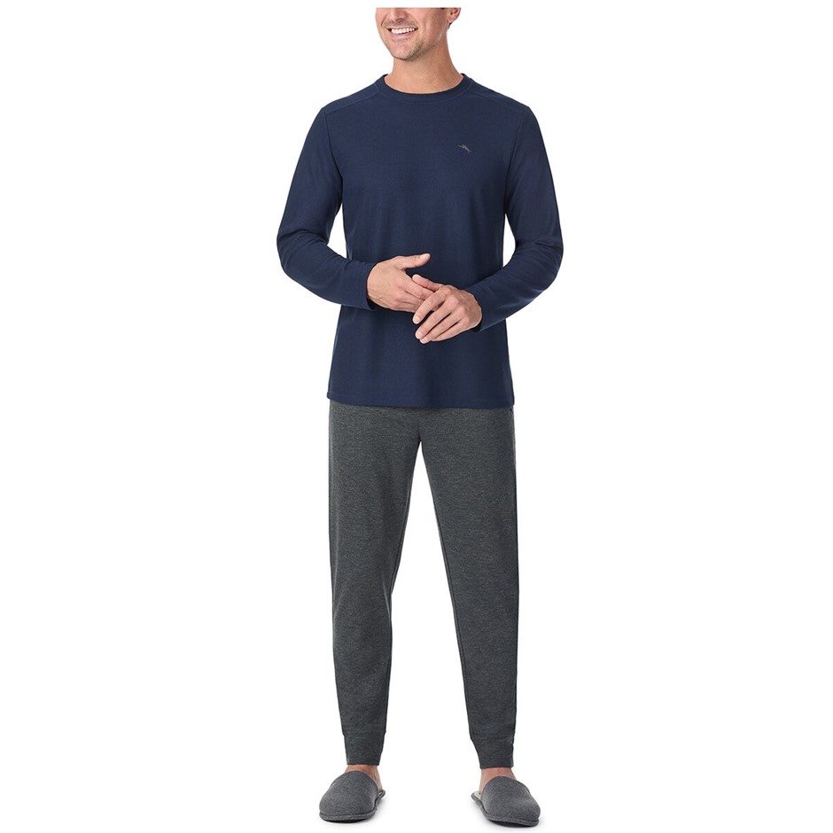 2pc TOMMY BAHAMA Men's Lounge Set, Size XL, Indigo/Grey. NB: minor shop soi