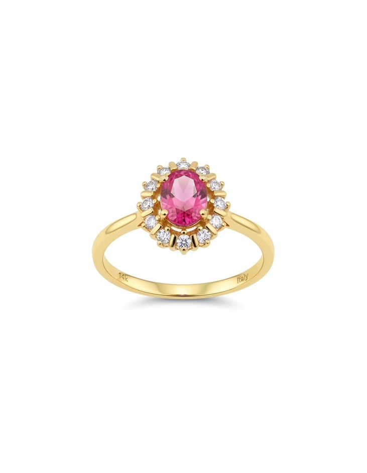 14K/Italy 1.5ct Ruby Oval cut Yellow Gold Filled Ring(stamped)7US