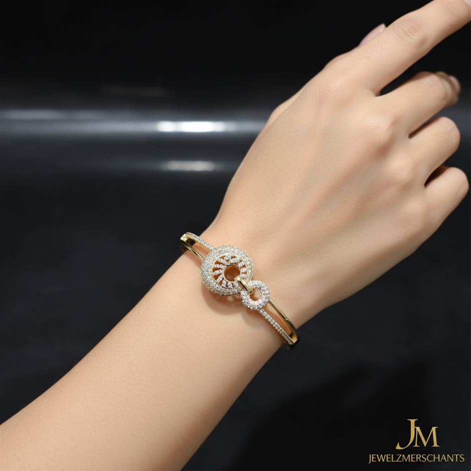 18k Italy Stamped Yellow Gold Filled Bangle Quality Guarantee-Bonus Gift
