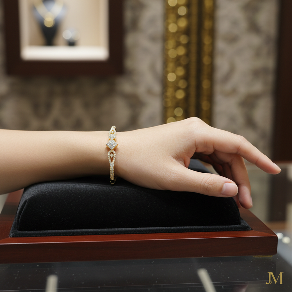 18k Italy Stamped Yellow Gold Filled Bangle Quality Guarantee-Bonus Gift