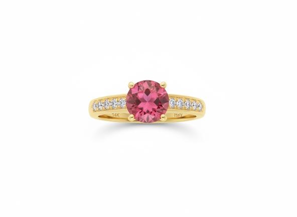 14K/Italy 1.0ct Ruby Stone Yellow Gold Filled Ring(stamped)-6US-Bonus Gift