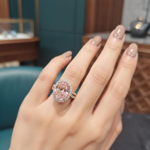 18K/Italy 7.0ct Pink Oval Cut Yellow Gold Filled Ring-8US-Bonus Gift