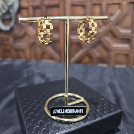 22K/Italy Gold Filled Earring -(stamped 22K/Italy)-Bonus Gift