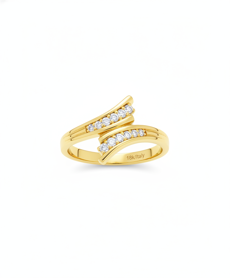 18K/ITALY Yellow Gold Filled Ring -Quality Guarantee-9 US-Bonus Gift
