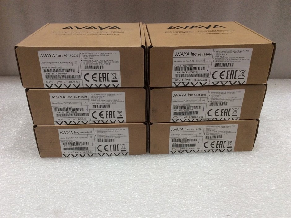 Avaya Global Single Port POE Injector Kit - New (Lot of 6)