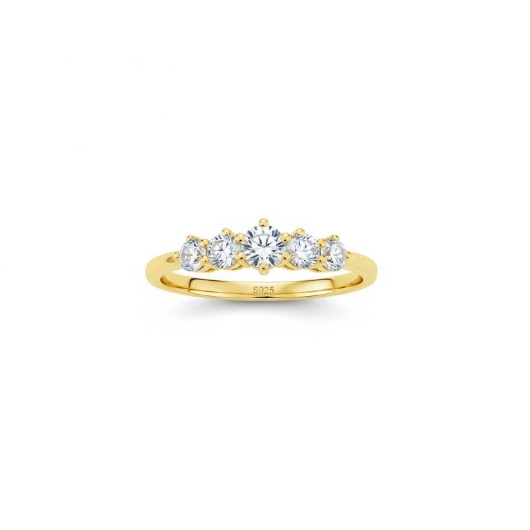 GRA Moissanite white 18k Solid Yellow Gold Vermeil Ring -8US