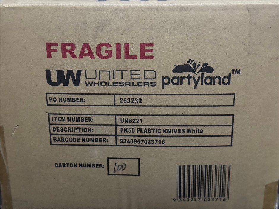 2 BOXES OF 36 50pc Partyland Reusable Food Safe/BPA Free Plastic Knives